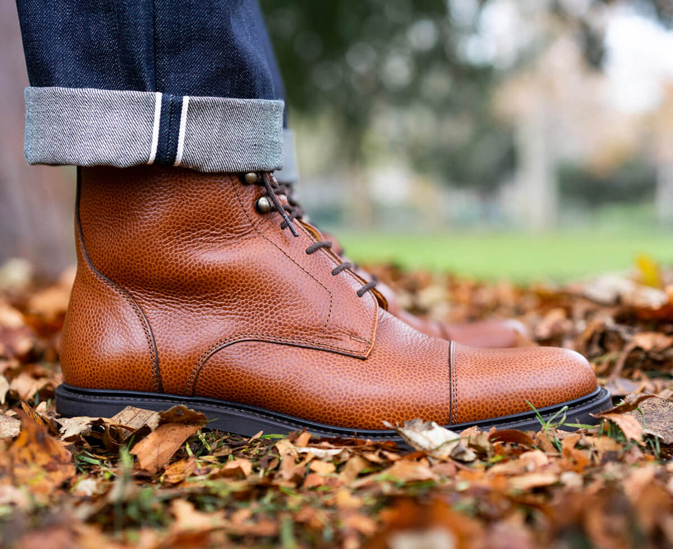 Boots Wild Ypson's boots homme wild cuir graine marron vue de côté