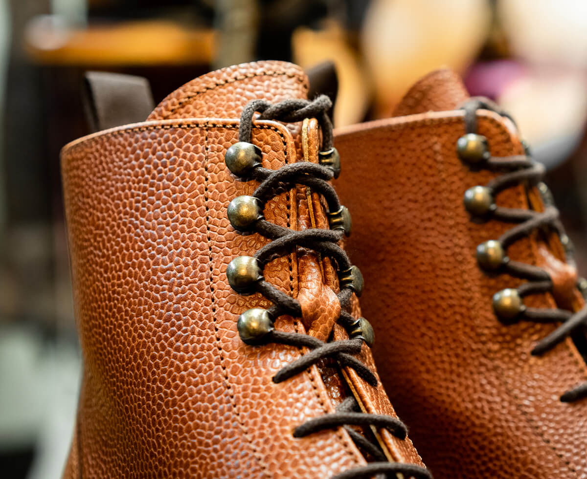 Ypson's boots homme wild cuir graine marron laçage