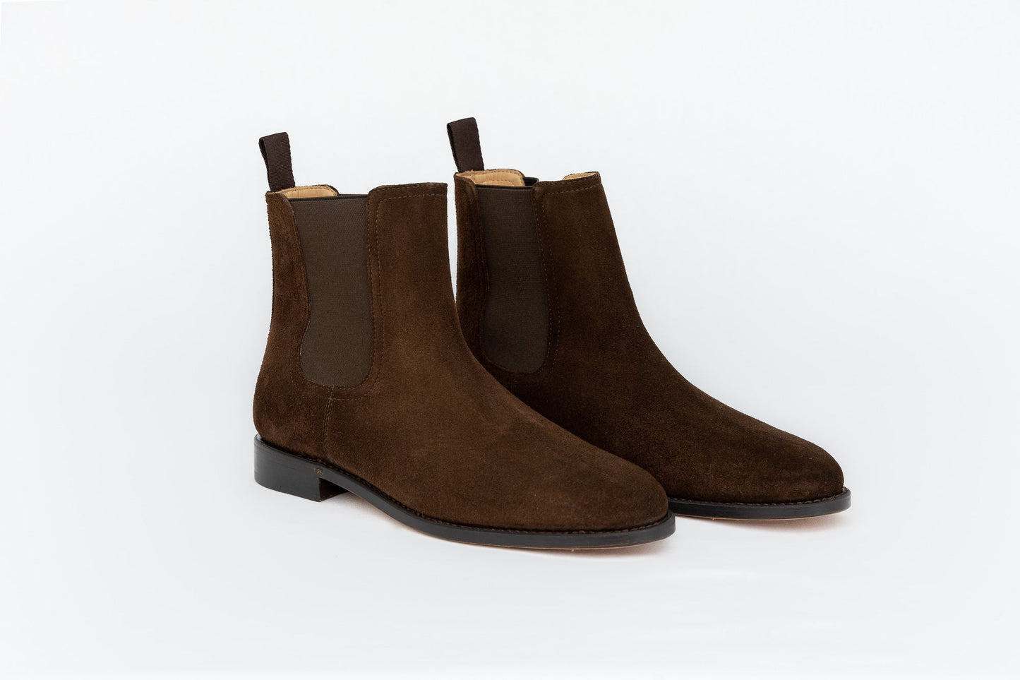 ypsons chelsea boots homme velours marron vue de biais