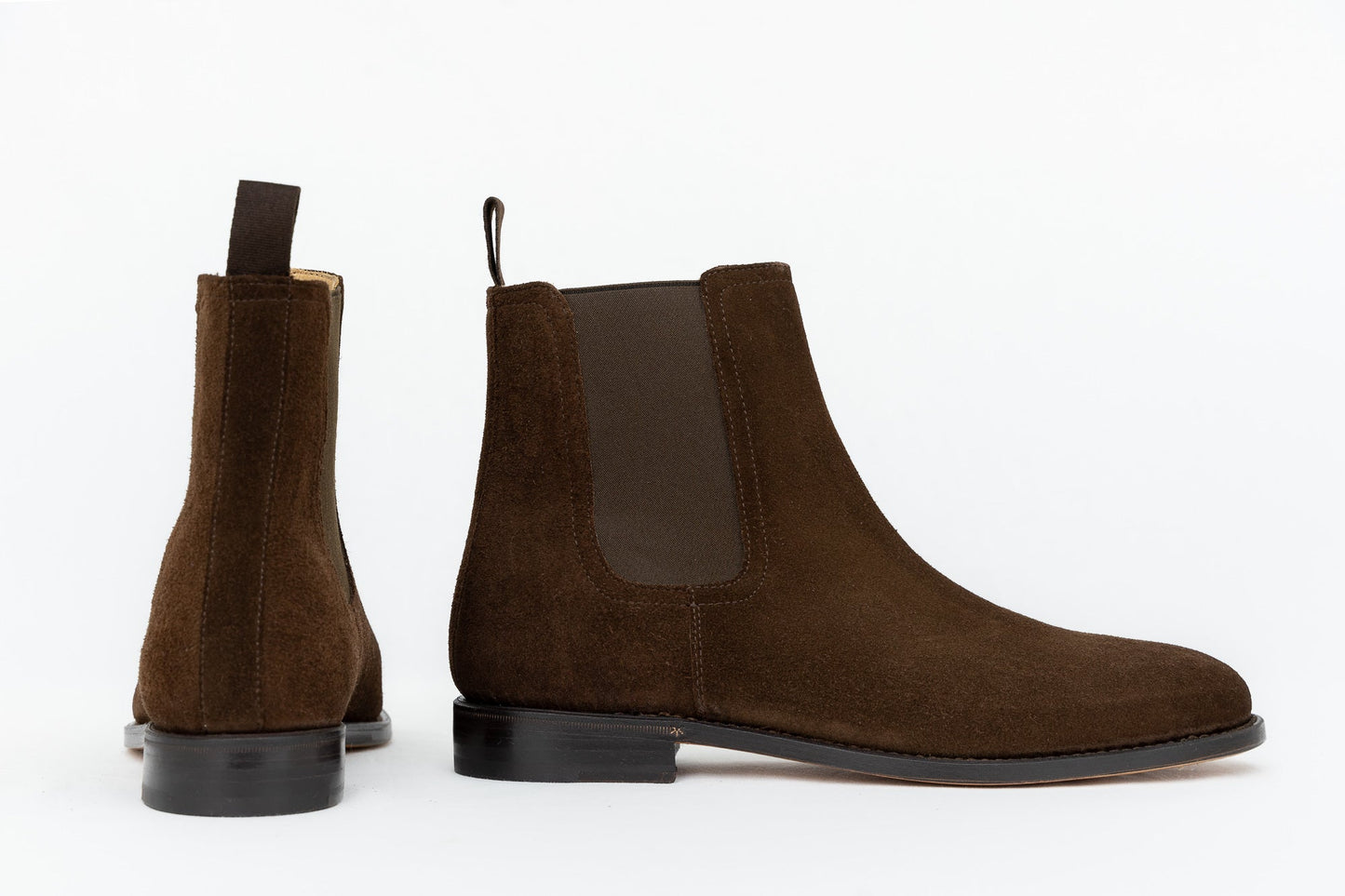 ypsons chelsea boots homme velours marron vue de profil