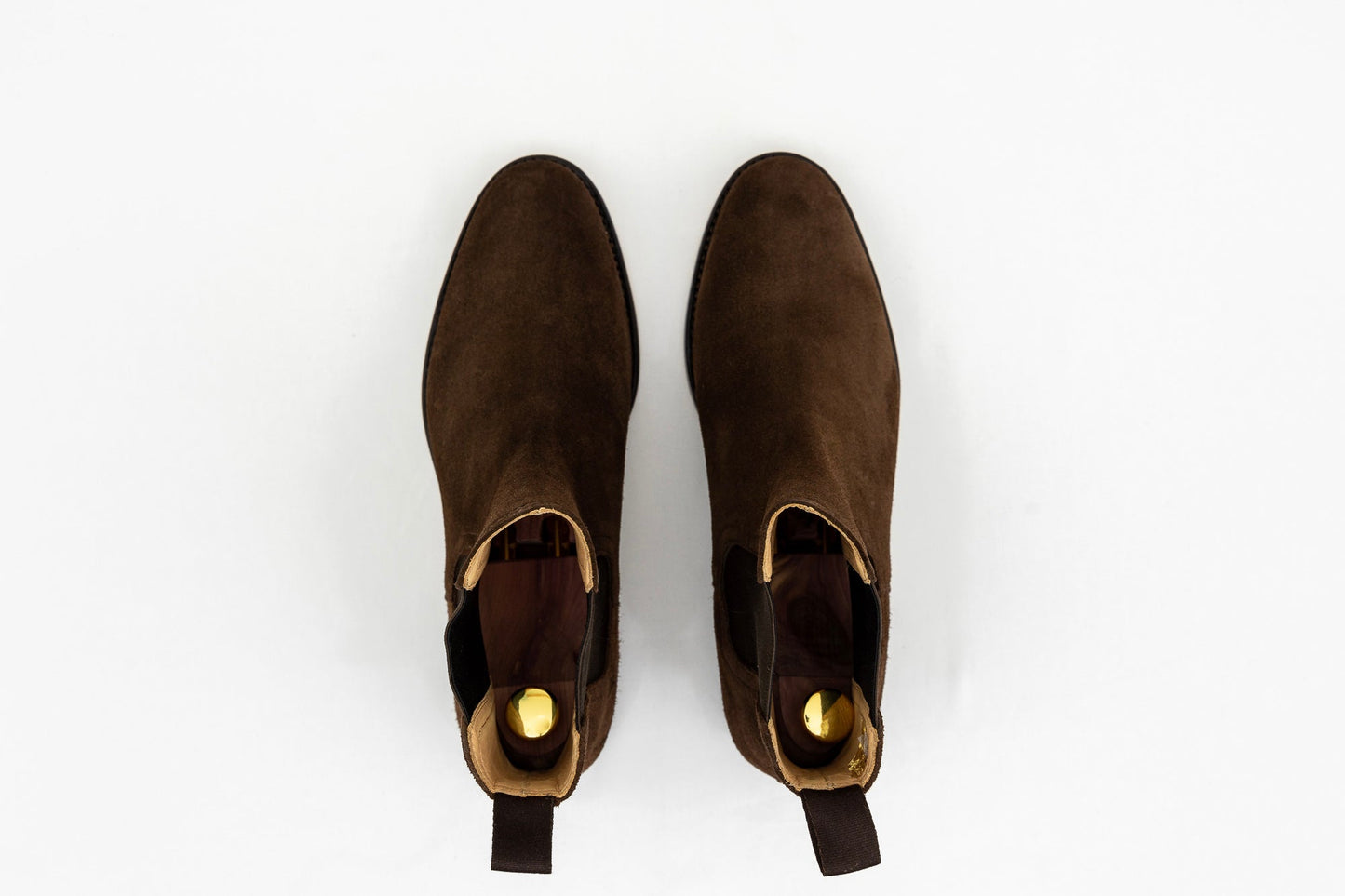 ypsons chelsea boots homme velours marron vue dessus