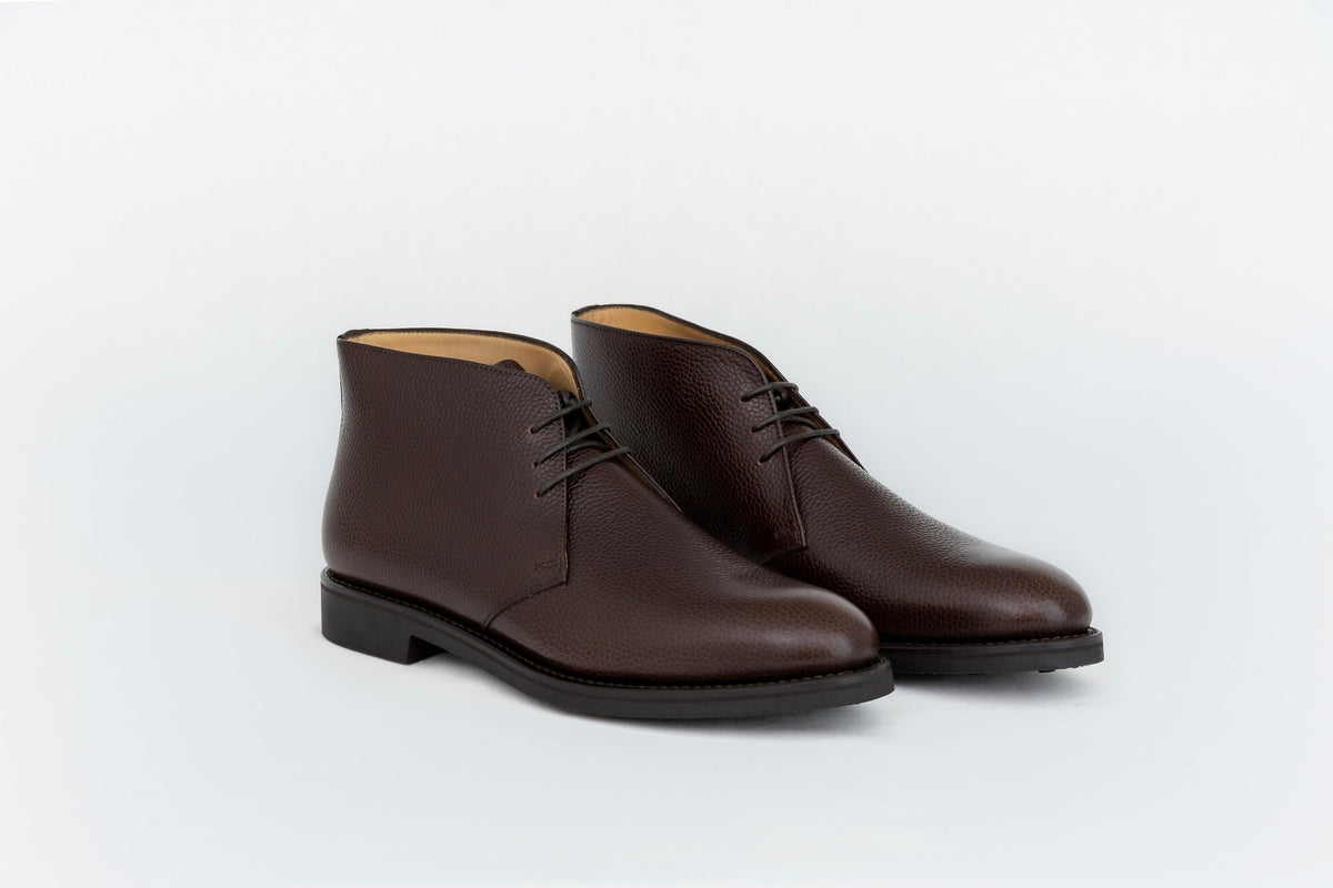 Chukka boots Cuir grainé marron foncé