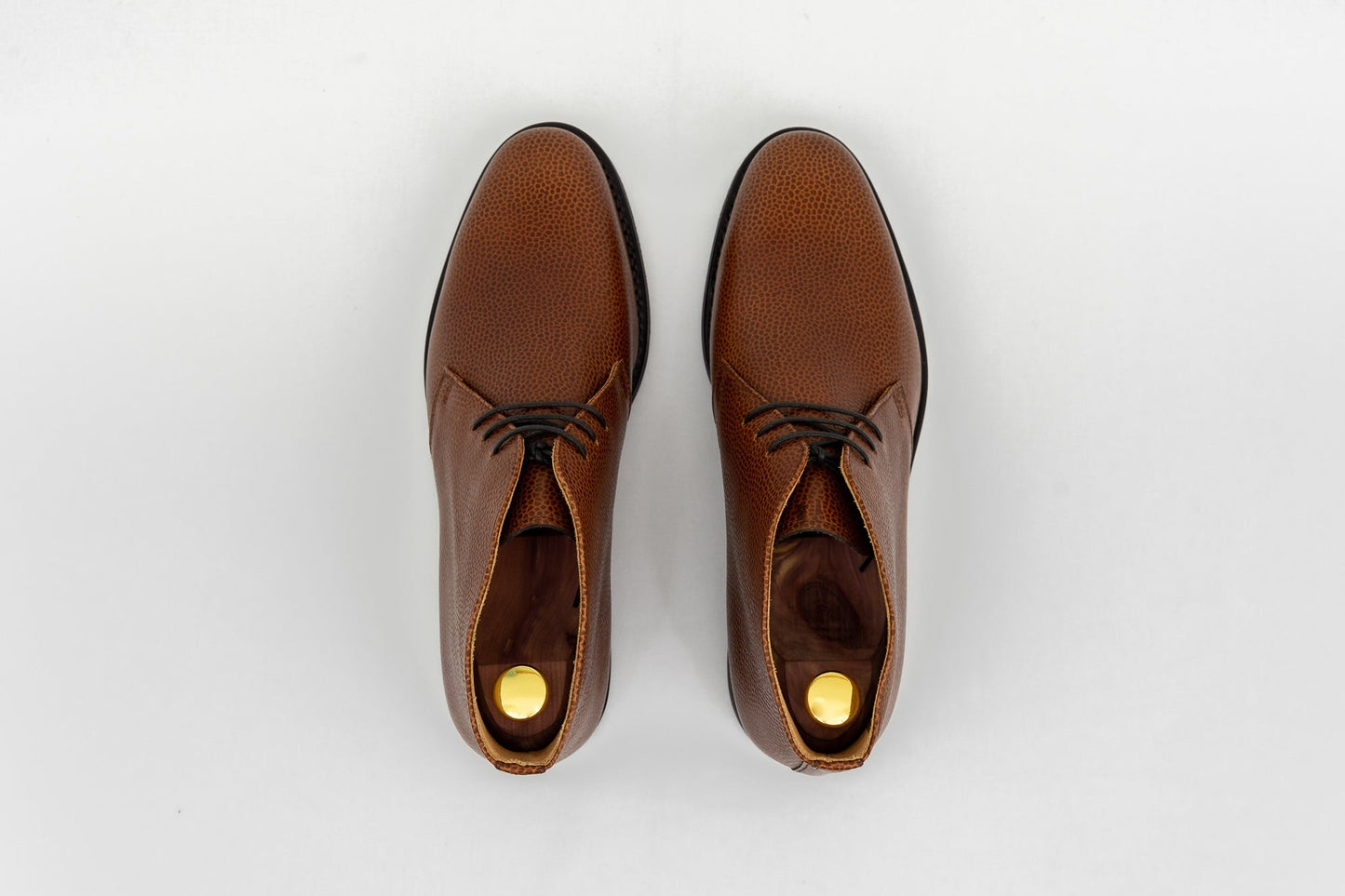 ypsons chukka boots homme cuir graine marron vue dessus
