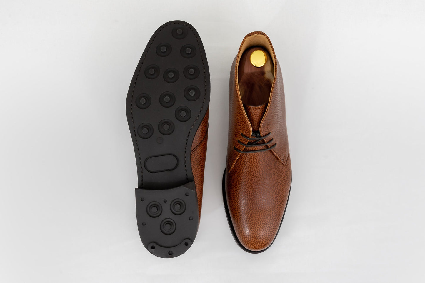 ypsons chukka boots homme cuir graine marron vue semelle
