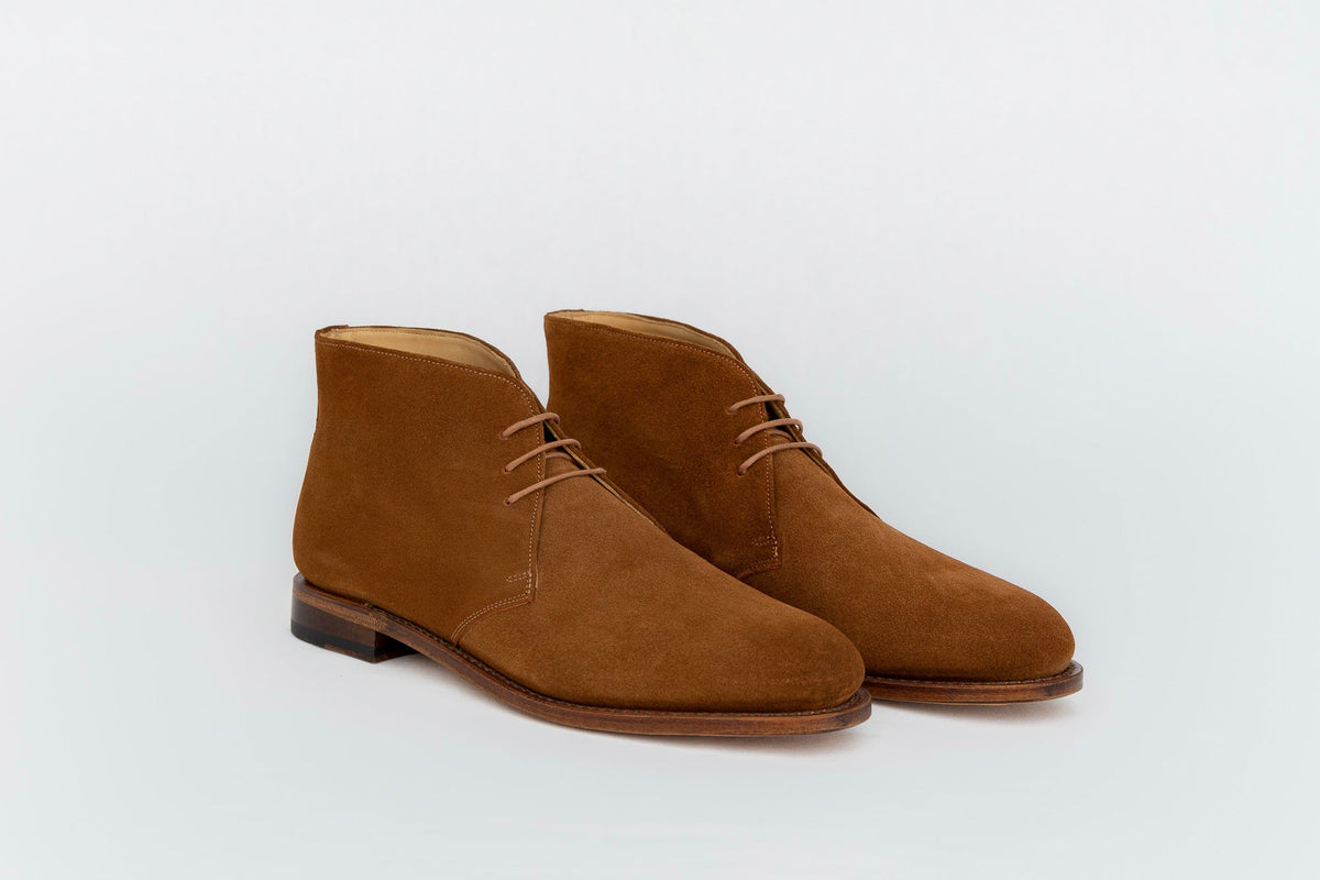 Chukka boots Veau velours caramel