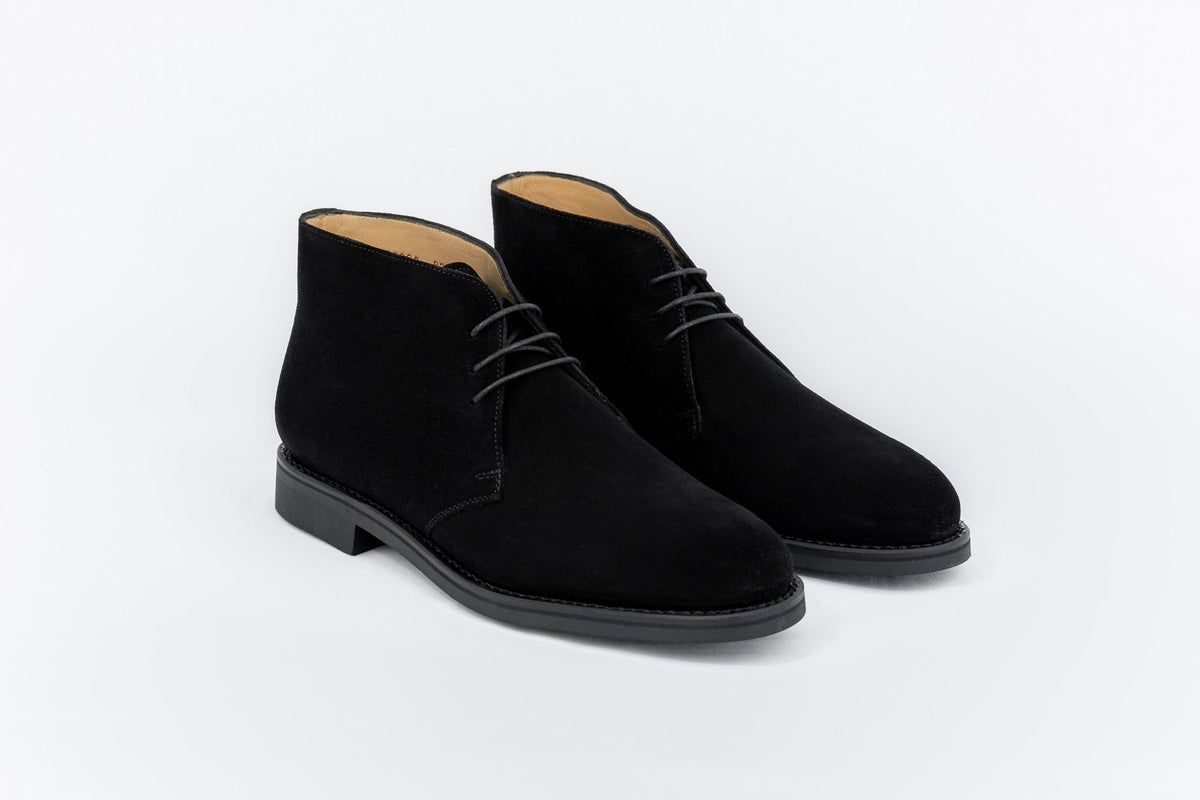Chukka boots Veau velours noir
