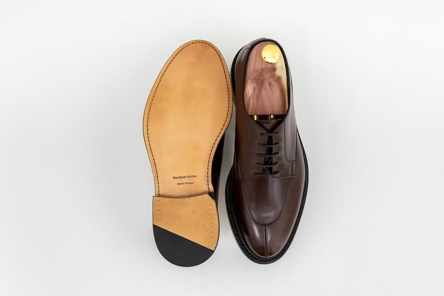 ypsons derby mi chasse homme cuir marron vue semelle
