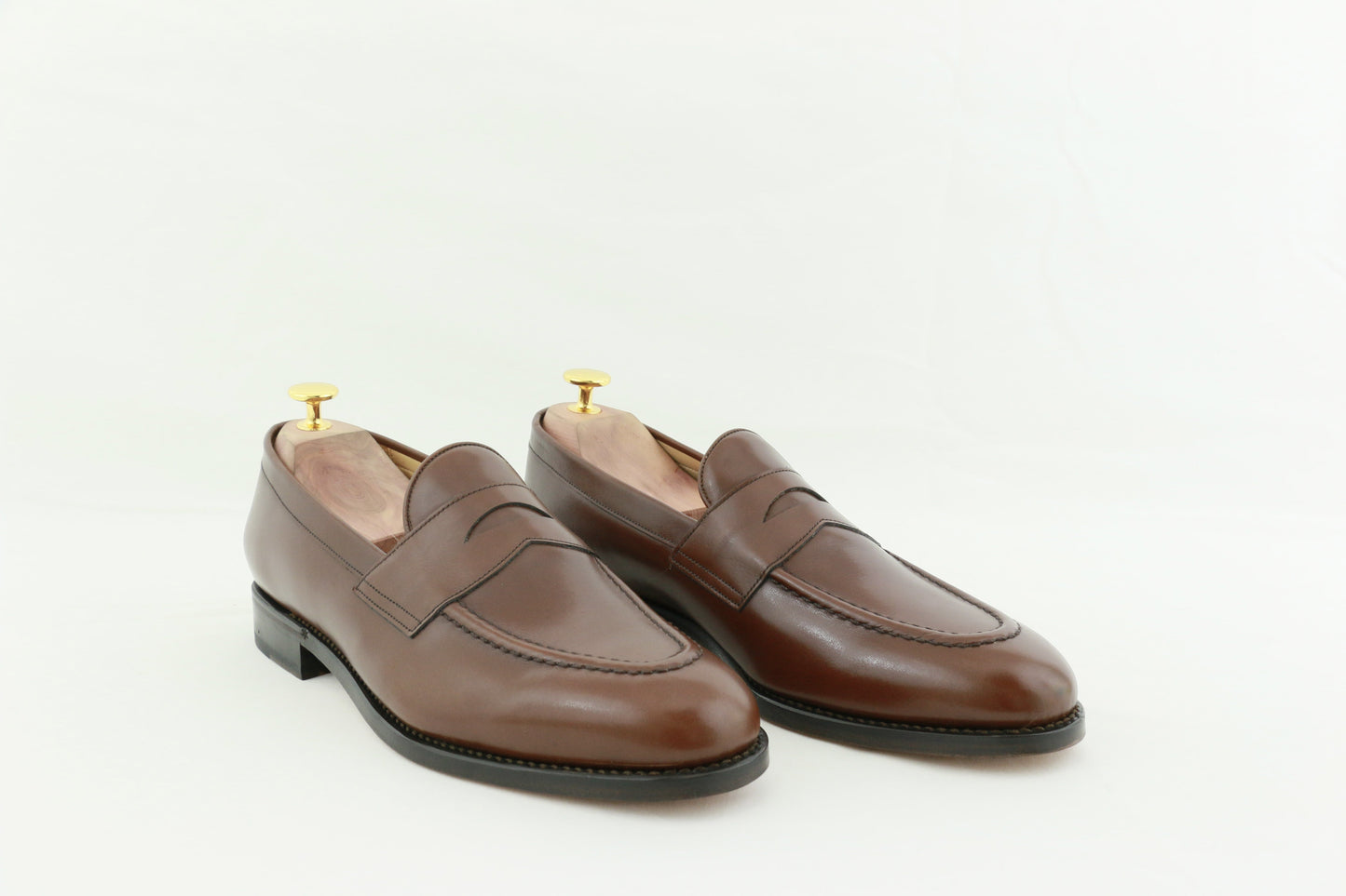 ypsons mocassins homme barcelone chataigne semelle cuir vue de biais