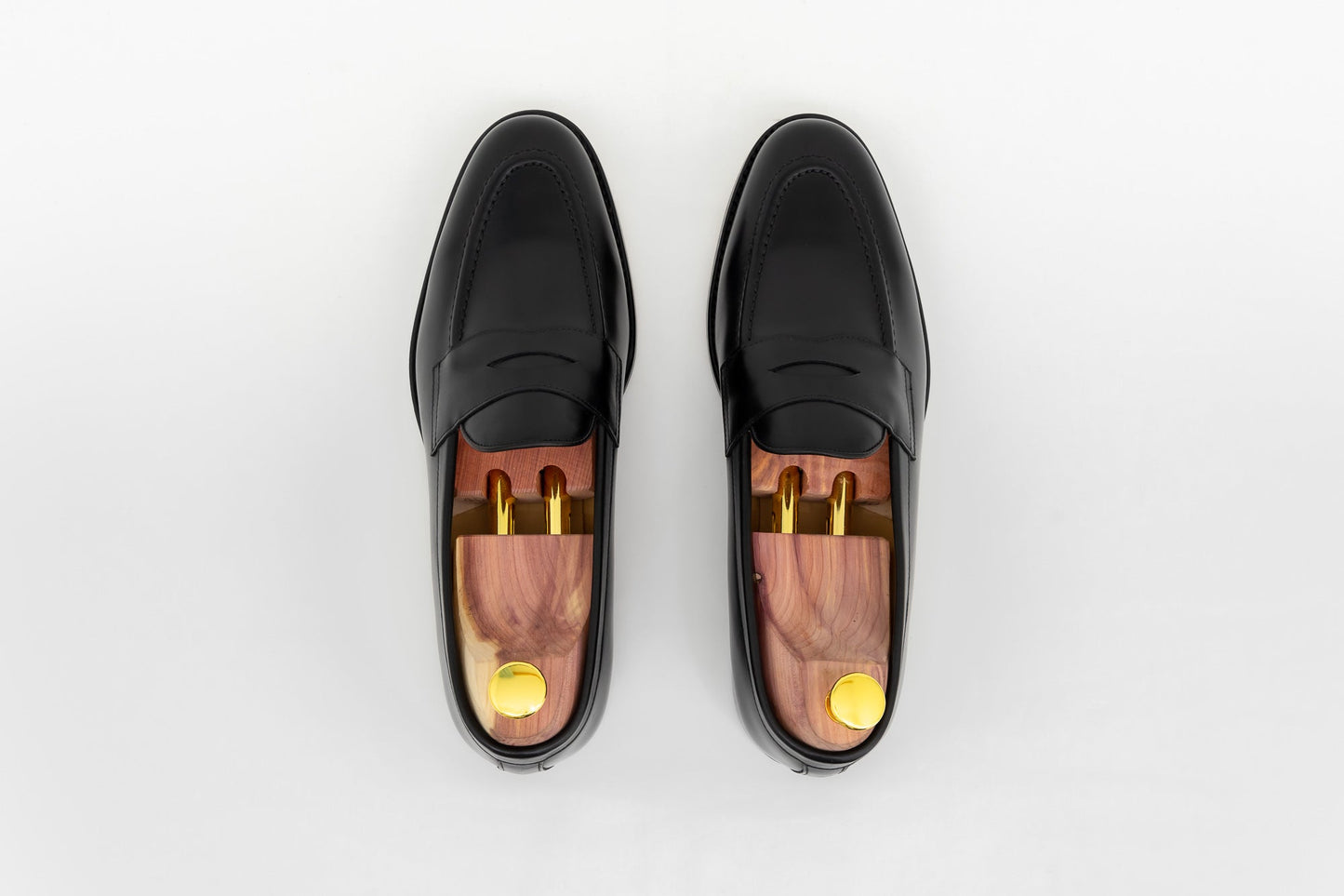 ypsons mocassins homme barcelone noir semelle cuir vue dessus
