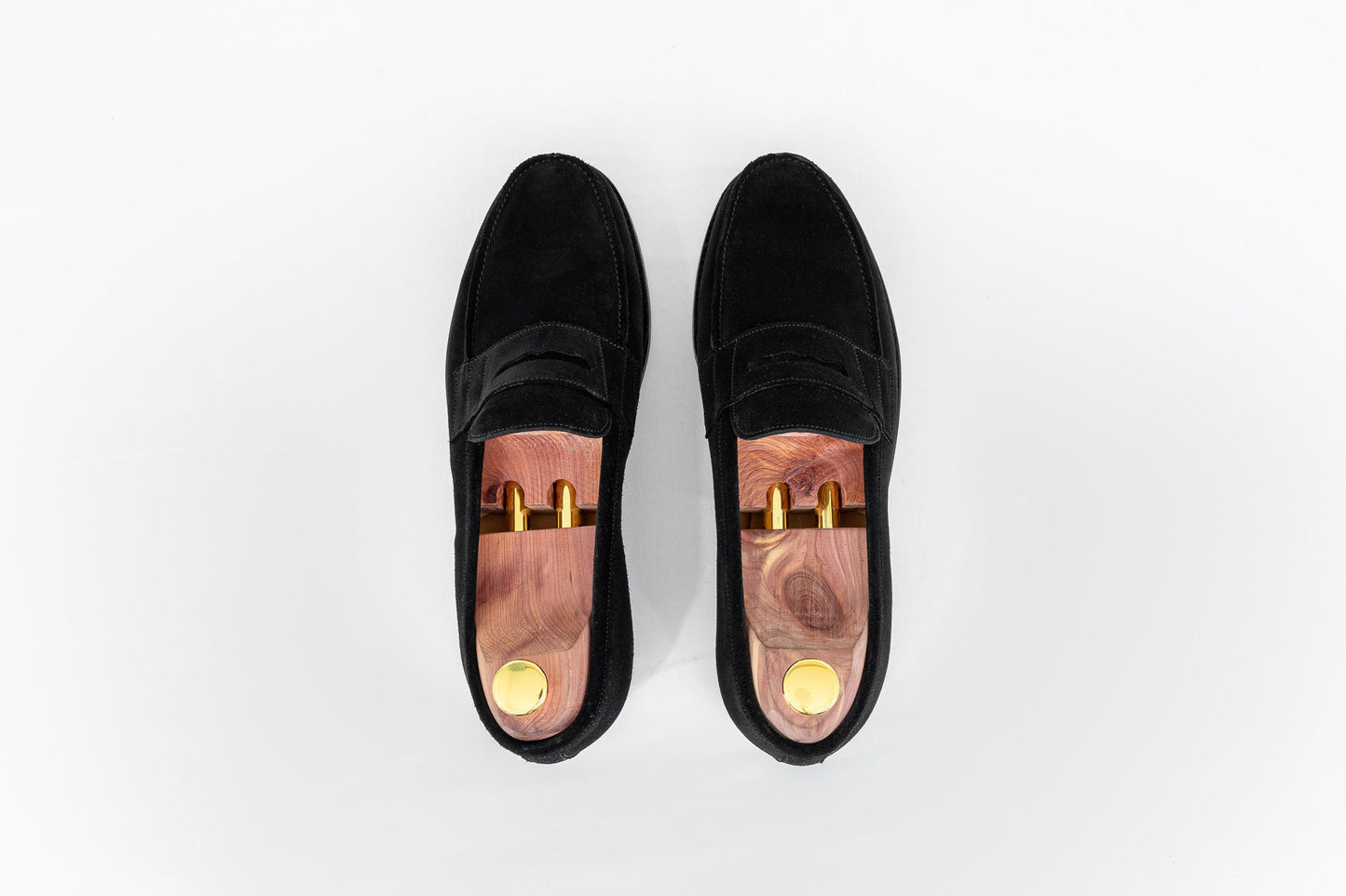 ypsons mocassins homme oxford velours noir semelle cuir vue dessus