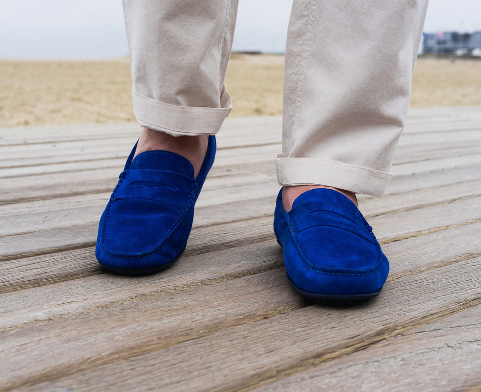 Mocassins Relax Velours bleu
