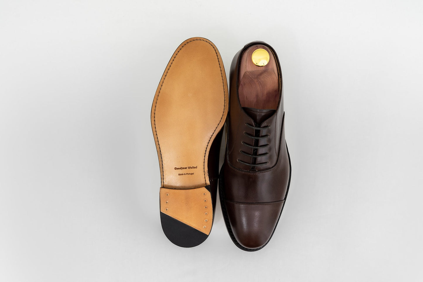 ypsons richelieu homme diplomate cuir-marron semelle cuir vue semelle