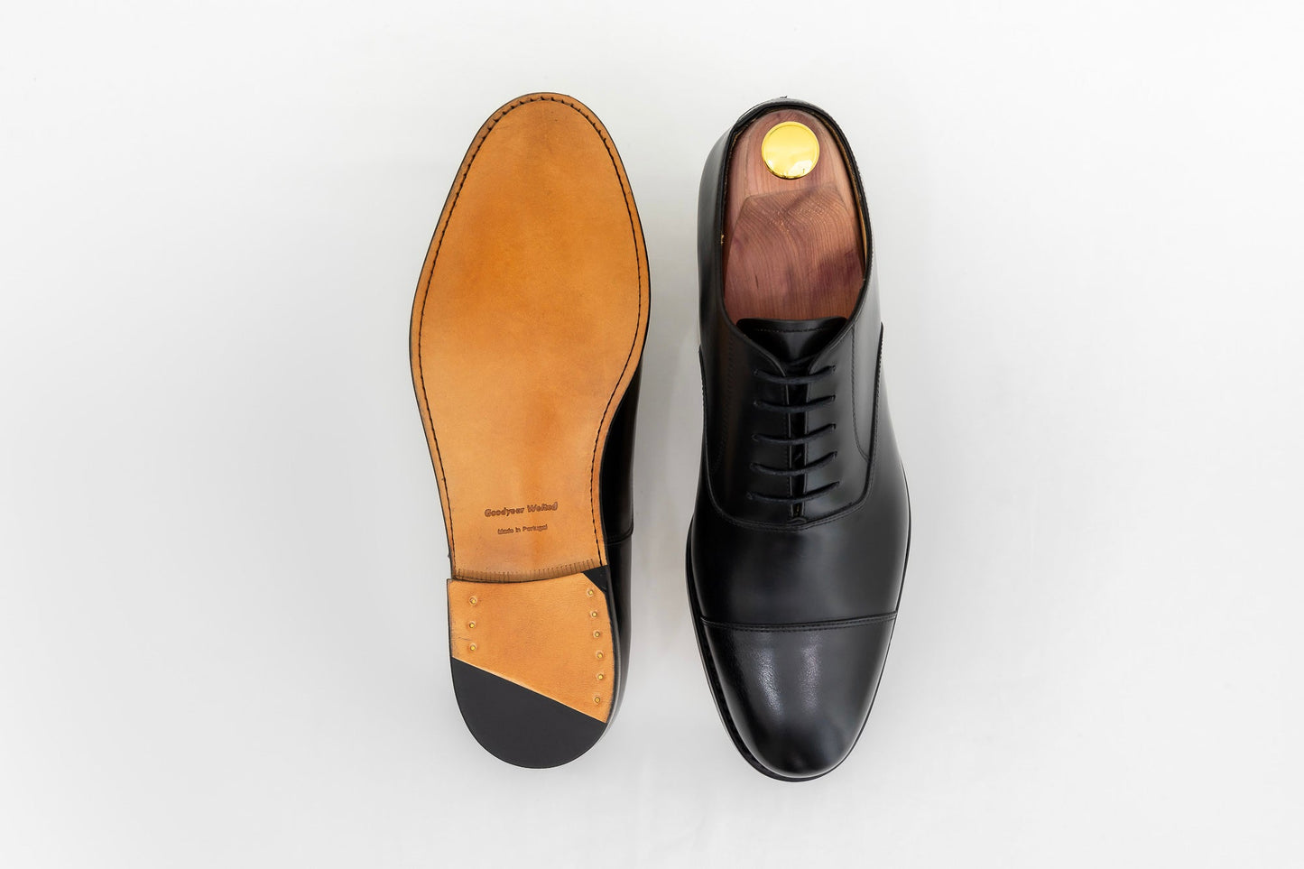 ypsons richelieu homme diplomate cuir-noir semelle cuir vue semelle