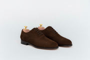ypsons richelieu homme diplomate velours-marron semelle cuir vue de biais