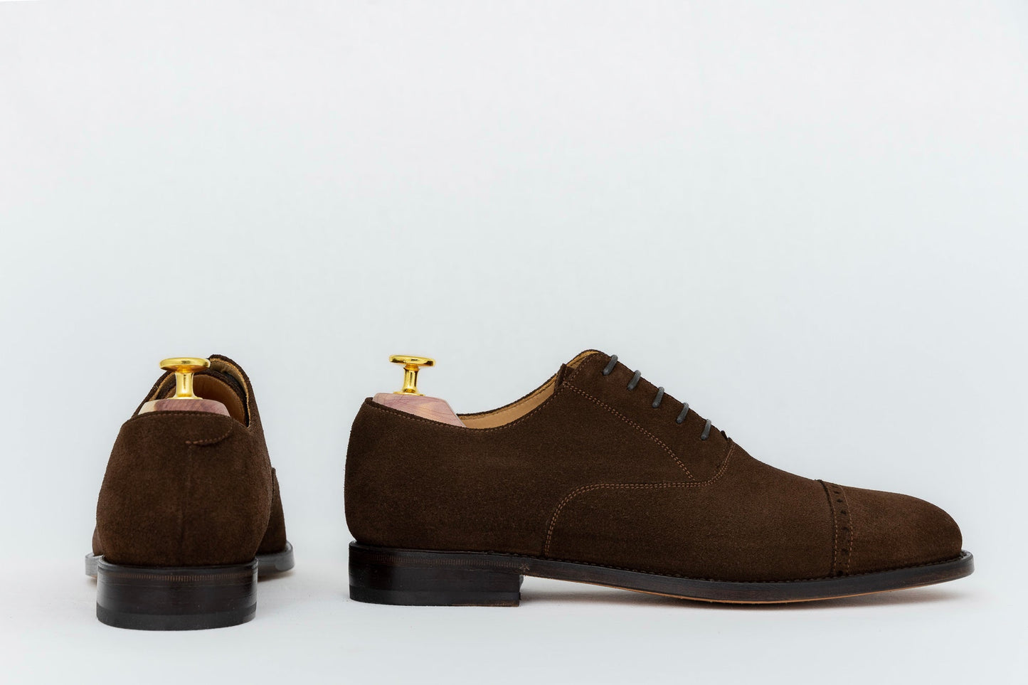 ypsons richelieu homme diplomate velours-marron semelle cuir vue de profil