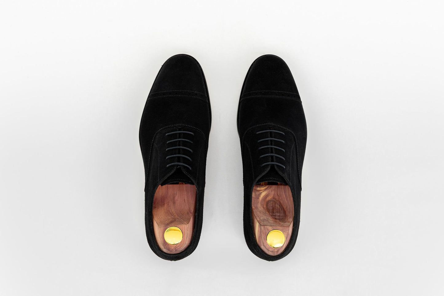 ypsons richelieu homme diplomate velours noir semelle cuir vue dessus