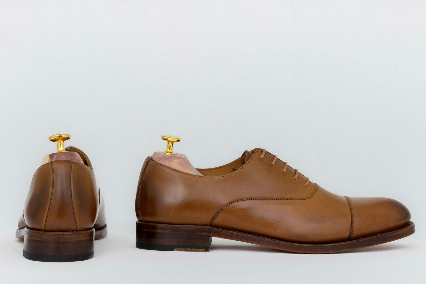 ypsons richelieu homme ely cuir patine marron semelle cuir vue de profil