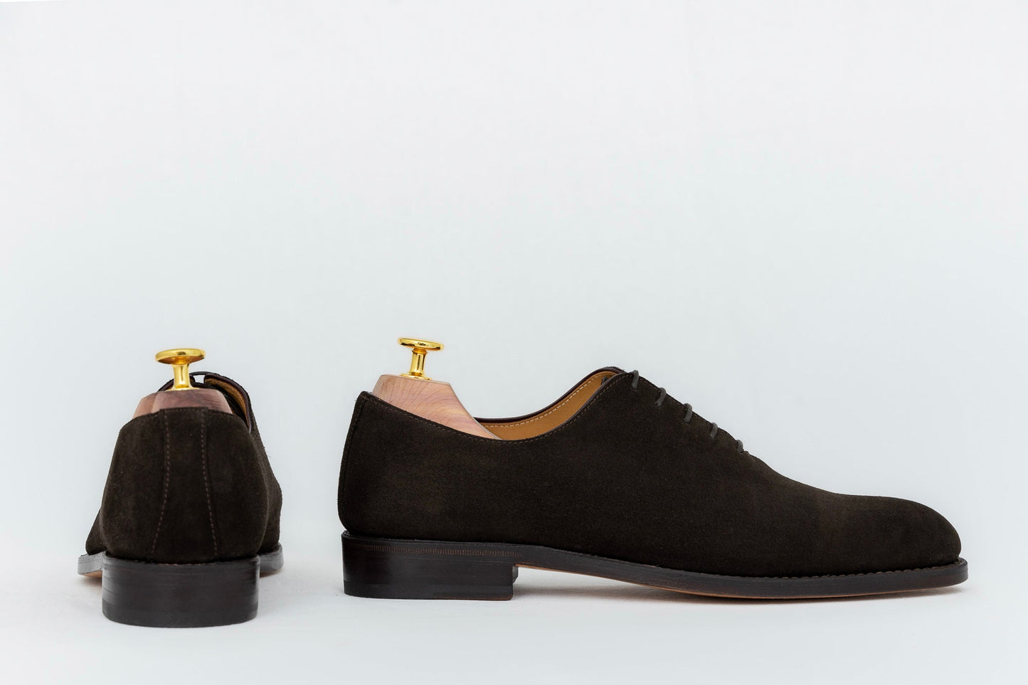 ypsons richelieu homme san velours marron semelle cuir vue de profil
