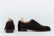 ypsons richelieu homme san velours marron semelle cuir vue de profil