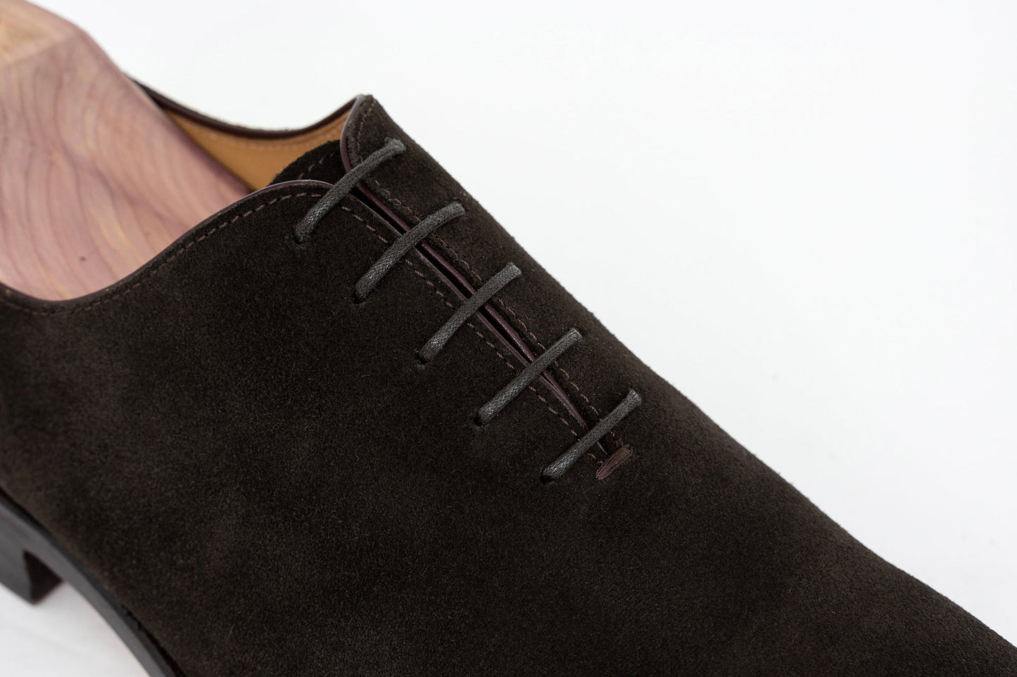 ypsons richelieu homme san velours marron semelle cuir vue zoom