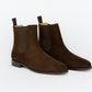 ypsons chelsea boots homme velours marron vue de biais