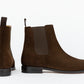 ypsons chelsea boots homme velours marron vue de profil