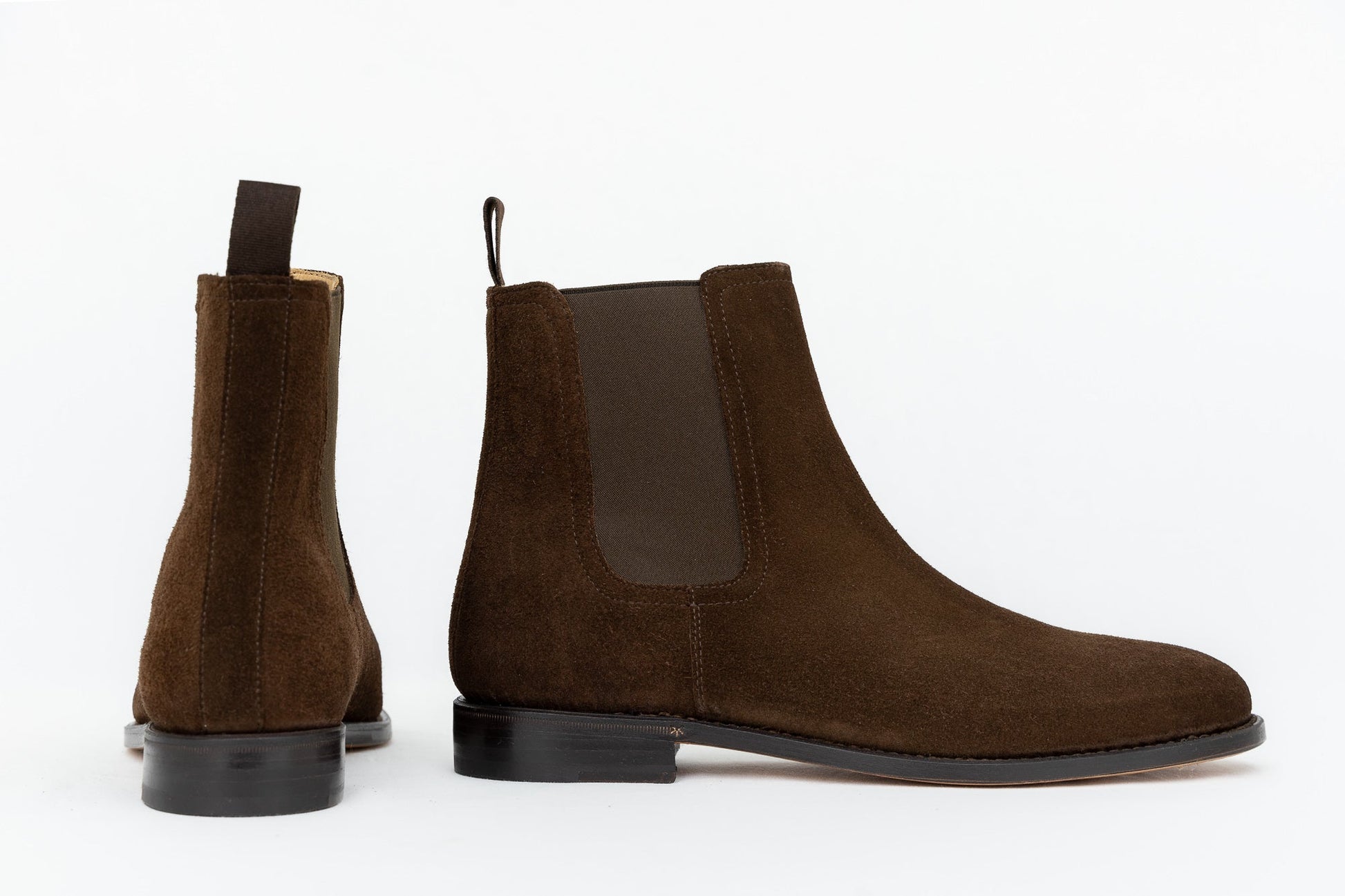 ypsons chelsea boots homme velours marron vue de profil