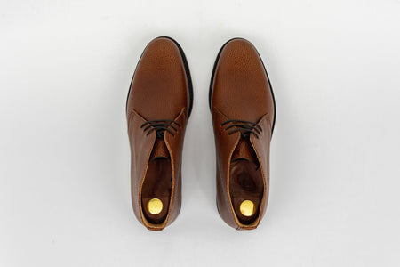 ypsons chukka boots homme cuir graine marron vue dessus