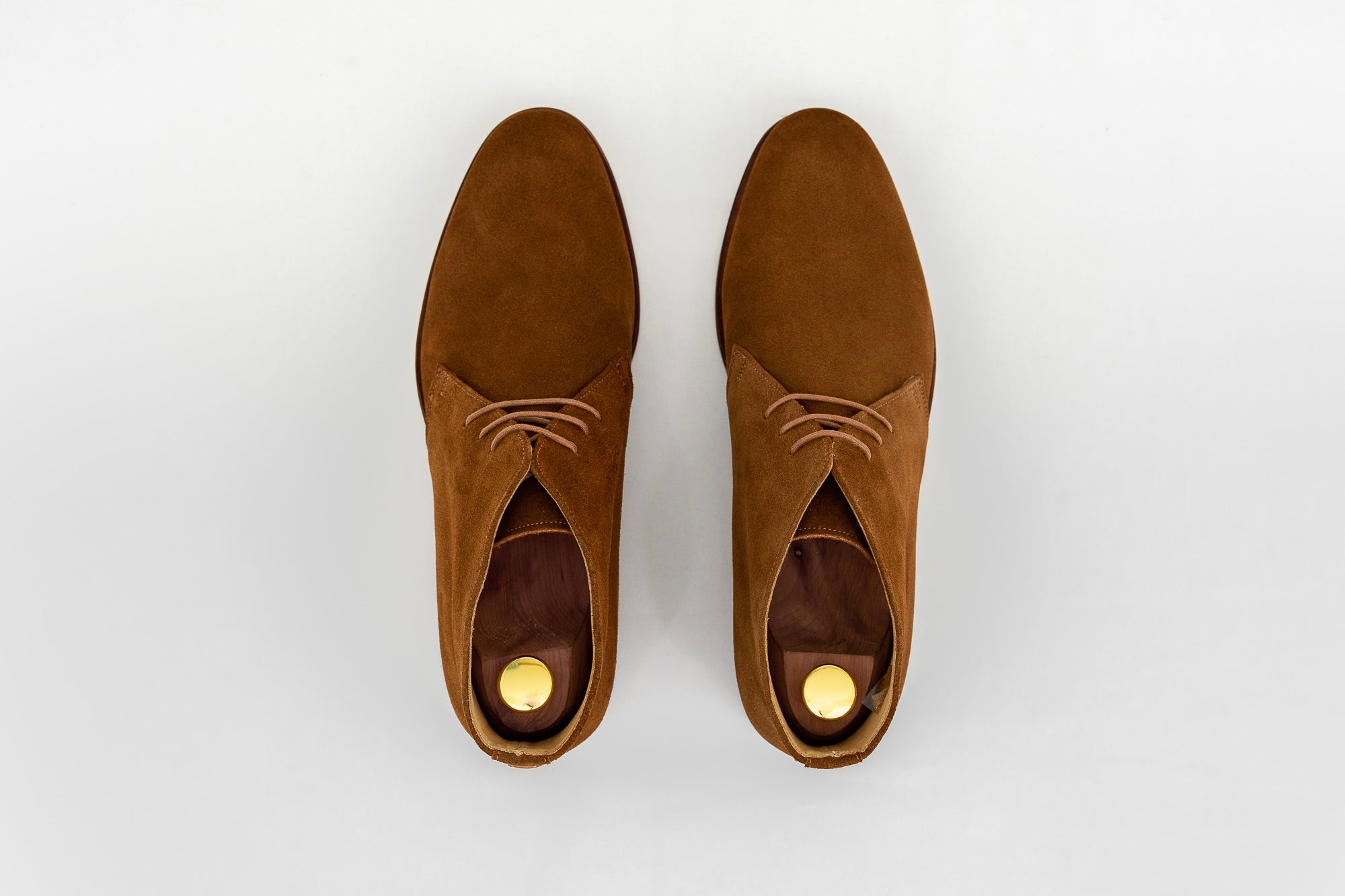 ypsons chukka boots homme veau velours caramel vue dessus