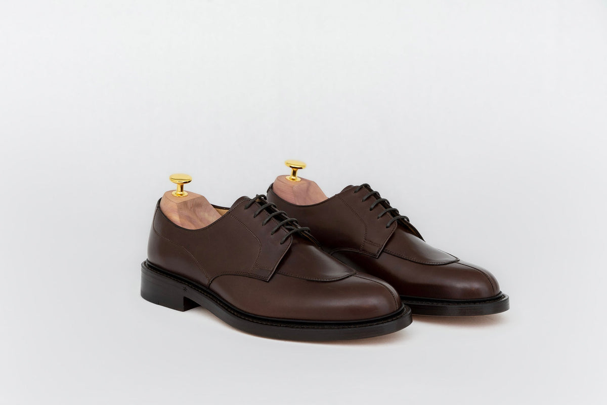 Derby mi-chasse ypsons derby mi chasse homme cuir marron vue de biais