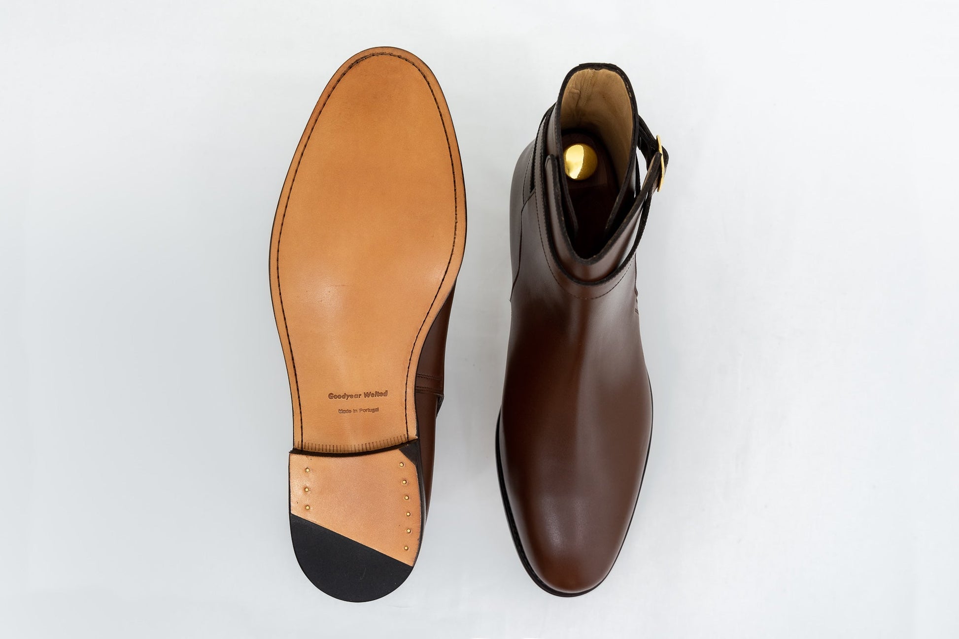 ypsons jodhpur boots homme cuir marron vue semelle