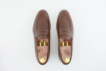 ypsons mocassins homme barcelone chataigne semelle cuir vue dessus