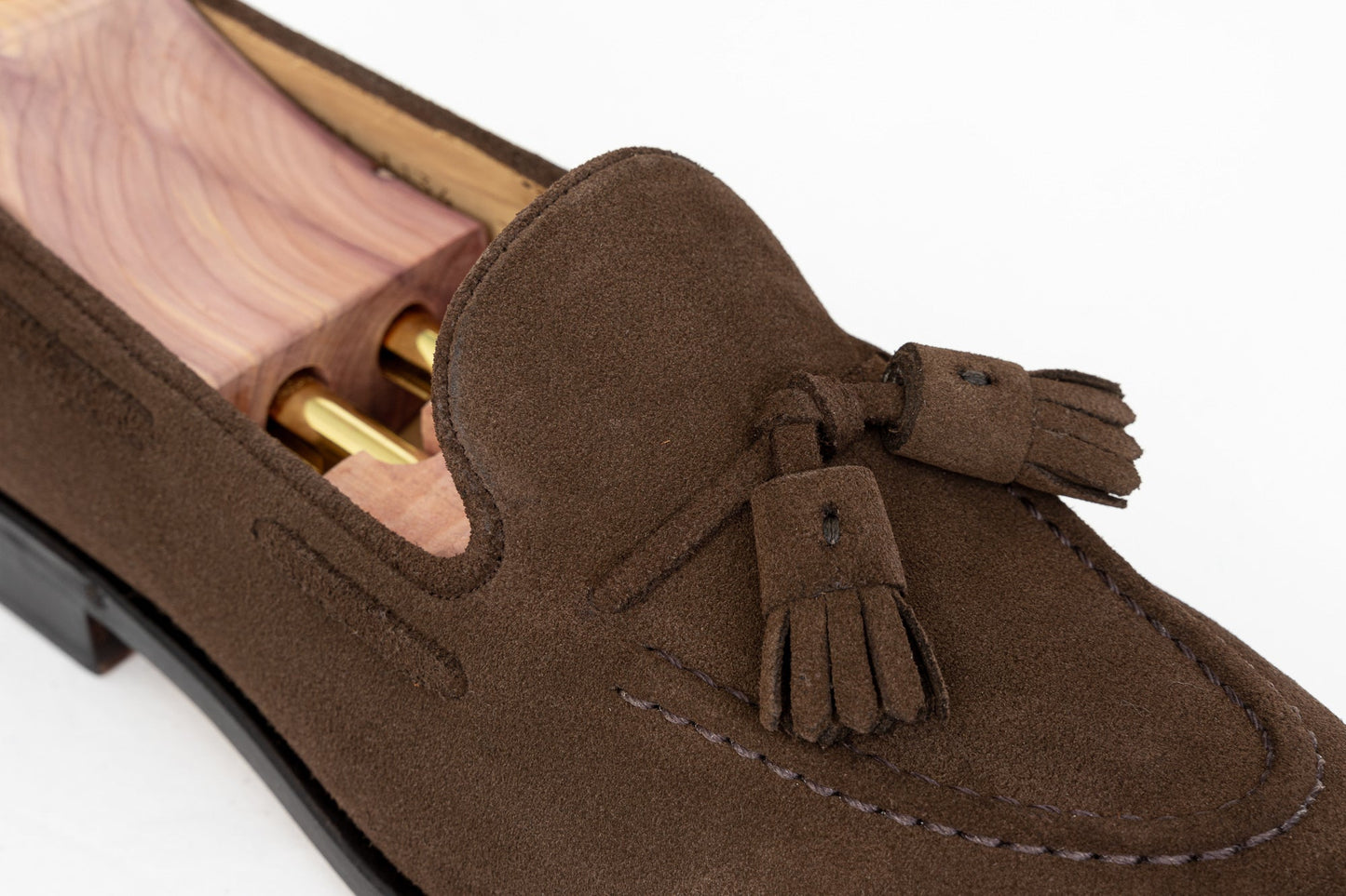 ypsons mocassins homme sevilla velours marron semelle cuir vue zoom