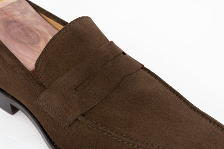 ypsons mocassins homme vercelli velours marron semelle cuir vue zoom