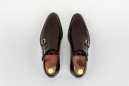 ypsons monk chaussure boucle homme cuir marron vue dessus