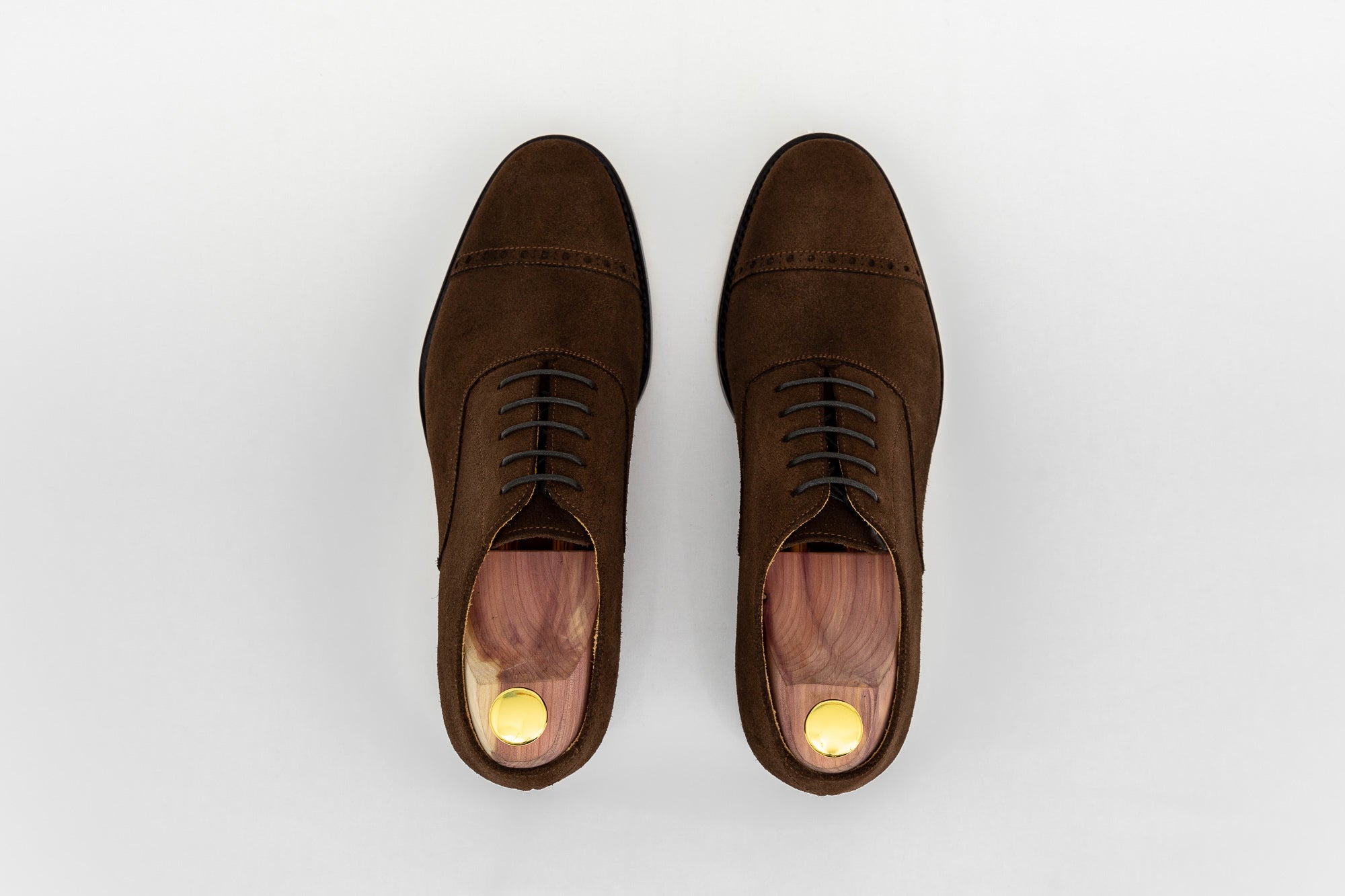 ypsons richelieu homme diplomate velours-marron semelle cuir vue dessus