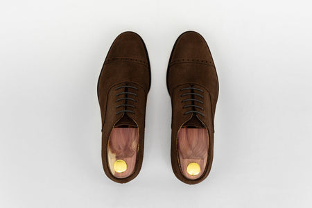 ypsons richelieu homme diplomate velours-marron semelle cuir vue dessus