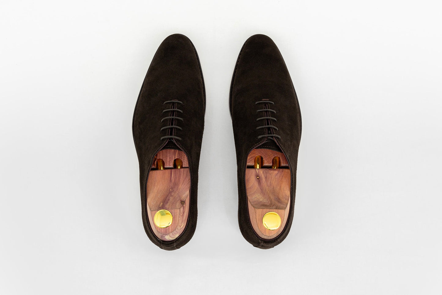 ypsons richelieu homme san velours marron semelle cuir vue dessus